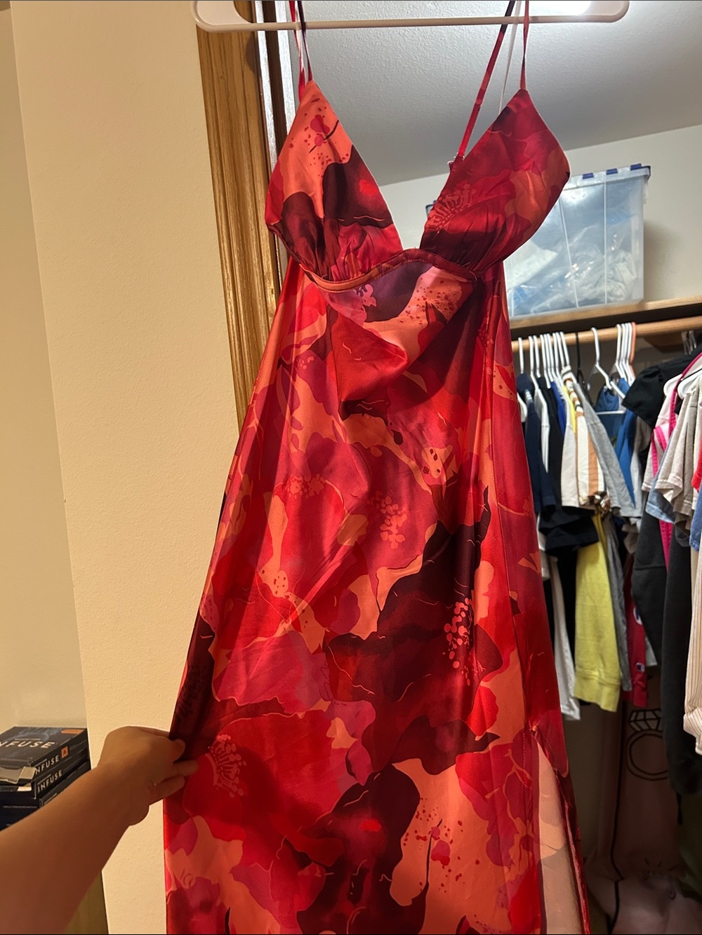 Hello Molly Pink & Fuchsia Floral Print Maxi Slip Dress - Picture 11 of 13